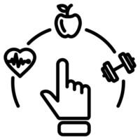 Healthy Lifestyle Choices icon line illustration vector