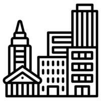 Downtown View icon line illustration vector