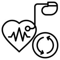 marcapasos implante icono línea ilustración vector