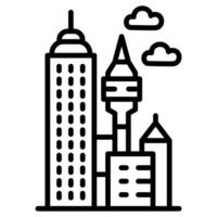 Tower View icon line illustration vector