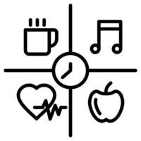 Active Lifestyle icon line illustration vector