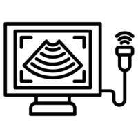 Echo Scan icon line illustration vector