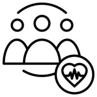 Cardio-Oncology Team icon line illustration vector