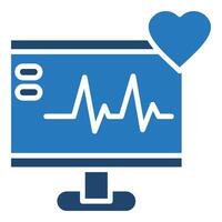 ekg leyendo icono línea ilustración vector