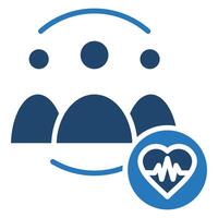 Cardio-Oncology Team icon line illustration vector