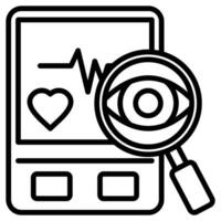 Blood Pressure Monitoring icon line illustration vector