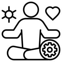 Stress Management Techniques icon line illustration vector