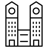 Tower Plaza icon line illustration vector