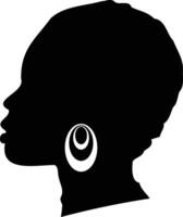 Black Woman History Month Silhouette. Isolated on White Background. Black Woman Silhouette vector