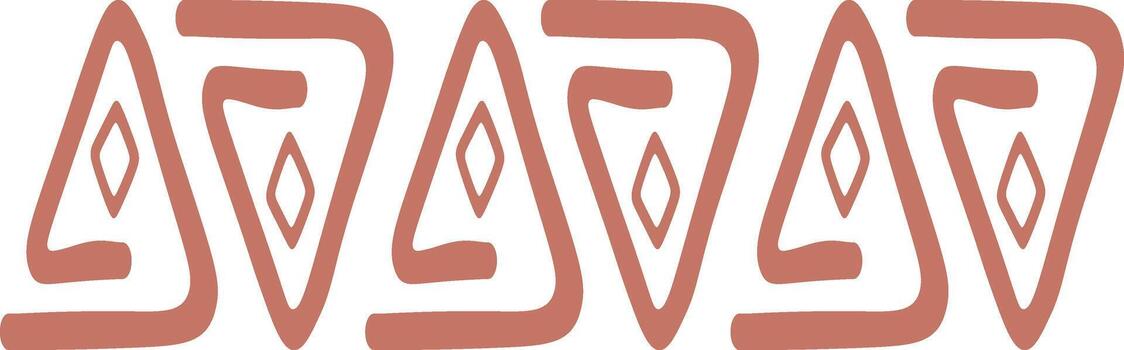 Ethnic Style Borders with Tribal Abstract Pattern. Hand Drawn Design Style. Isolated on White Background. vector