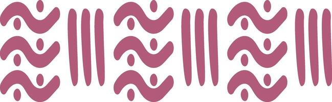 Ethnic Style Borders with Tribal Abstract Pattern. Hand Drawn Design Style. Isolated on White Background. vector