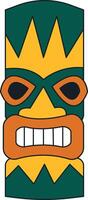 Ethnic Tiki God Mask Cartoon. Illustration Design in Flat Style vector