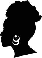 Black Woman History Month Silhouette. Isolated on White Background. Black Woman Silhouette vector