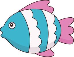 Hand Drawn Ocean Fish Character. with Cartoon Design and Shape. Isolated Illustration vector