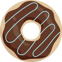 Sweet Donut Cartoon Illustration. Delicious Snack. Isolated on White Background vector