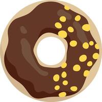 Sweet Donut Cartoon Illustration. Delicious Snack. Isolated on White Background vector