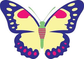 adorable mariposa ilustración en blanco antecedentes. con plano dibujos animados diseño estilo vector