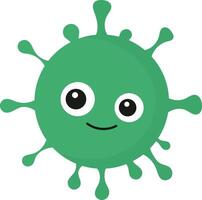 Cute Cartoon Bacteria and Virus Character. Isolated Illustration on White Background vector