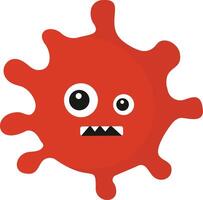 Cute Cartoon Bacteria and Virus Character. Isolated Illustration on White Background vector