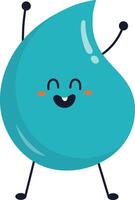 Cute Cartoon Water Drop Character. Illustration on White Background vector