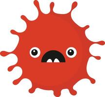 Cute Cartoon Bacteria and Virus Character. Isolated Illustration on White Background vector