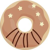 Sweet Donut Cartoon Illustration. Delicious Snack. Isolated on White Background vector