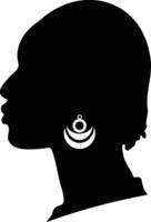 Black Woman History Month Silhouette. Isolated on White Background. Black Woman Silhouette vector