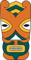 Ethnic Tiki God Mask Cartoon. Illustration Design in Flat Style vector