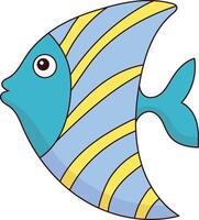 mano dibujado Oceano pescado personaje. con dibujos animados diseño y forma. aislado ilustración vector