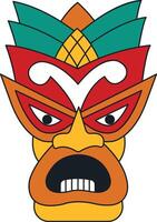 étnico tiki Dios máscara dibujos animados. ilustración diseño en plano estilo vector