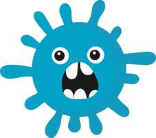 Cute Cartoon Bacteria and Virus Character. Isolated Illustration on White Background vector