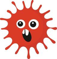 Cute Cartoon Bacteria and Virus Character. Isolated Illustration on White Background vector