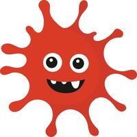 Cute Cartoon Bacteria and Virus Character. Isolated Illustration on White Background vector