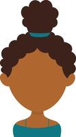 African Woman Avatar with Afro Hairstyle and Flat Face Design. Cartoon Illustration vector
