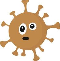 Cute Cartoon Bacteria and Virus Character. Isolated Illustration on White Background vector