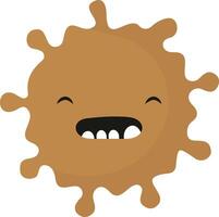 Cute Cartoon Bacteria and Virus Character. Isolated Illustration on White Background vector