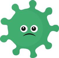 Cute Cartoon Bacteria and Virus Character. Isolated Illustration on White Background vector