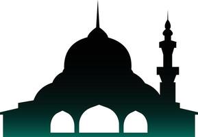 Islamic Mosque Silhouette. Ramadhan Kareem Mosque. Isolated Black Mosque Silhouette. Isolated Illustration vector