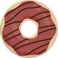 Sweet Donut Cartoon Illustration. Delicious Snack. Isolated on White Background vector