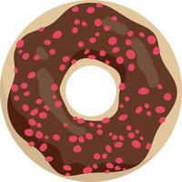 Sweet Donut Cartoon Illustration. Delicious Snack. Isolated on White Background vector