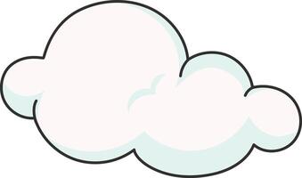 Cartoon White Clouds Isolated on White Background. vector