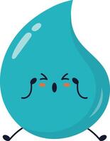 Cute Cartoon Water Drop Character. Illustration on White Background vector