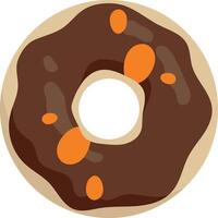 Sweet Donut Cartoon Illustration. Delicious Snack. Isolated on White Background vector