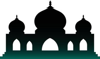 Islamic Mosque Silhouette. Ramadhan Kareem Mosque. Isolated Black Mosque Silhouette. Isolated Illustration vector