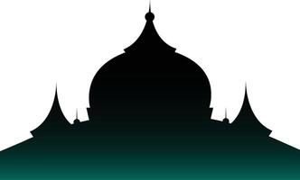 Islamic Mosque Silhouette. Ramadhan Kareem Mosque. Isolated Black Mosque Silhouette. Isolated Illustration vector