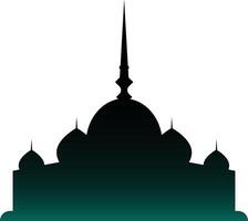 Islamic Mosque Silhouette. Ramadhan Kareem Mosque. Isolated Black Mosque Silhouette. Isolated Illustration vector