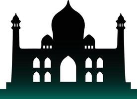 Islamic Mosque Silhouette. Ramadhan Kareem Mosque. Isolated Black Mosque Silhouette. Isolated Illustration vector