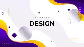 purple yellow geometric background with fluid shapes. great for poster, banner,presentation, web, cover, etc. vector