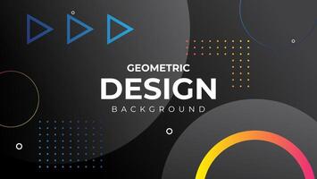 Colorful geometric shapes on black background. vibrant and eyecatching for banner, presentation, poster, social media post, etc. vector