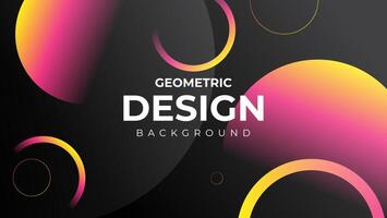 yellow pink gradient geometric background with circle shapes for banner, poster, presentation, etc. trendy and eye catching vector